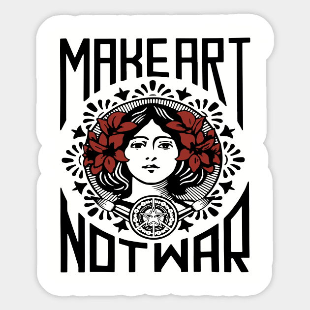 Make Art Not War Wife Mom Sticker by hathanh2